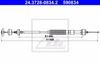 24.3728-0834.2 ATE Трос, управление сцеплением