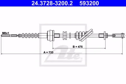 24.3728-3200.2 ATE Трос, управление сцеплением
