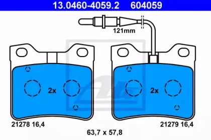 13.0460-4059.2 ATE Комплект тормозных колодок, дисковый тормоз