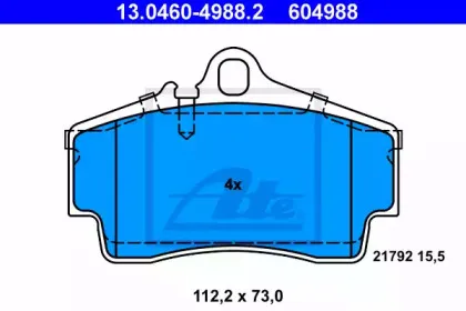 13.0460-4988.2 ATE Комплект тормозных колодок, дисковый тормоз