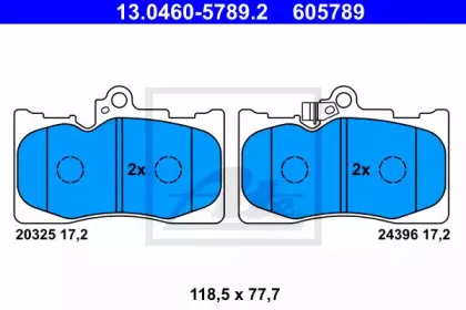 13.0460-5789.2 ATE Комплект тормозных колодок, дисковый тормоз