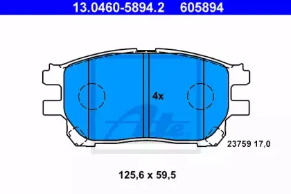13.0460-5894.2 ATE Комплект тормозных колодок, дисковый тормоз