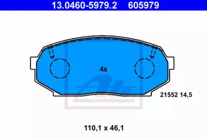 13.0460-5979.2 ATE Комплект тормозных колодок, дисковый тормоз