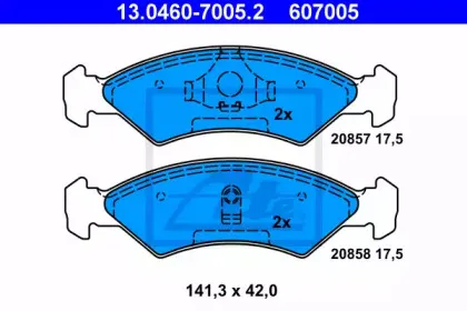 13.0460-7005.2 ATE Комплект тормозных колодок, дисковый тормоз