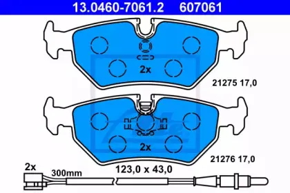 13.0460-7061.2 ATE Комплект тормозных колодок, дисковый тормоз