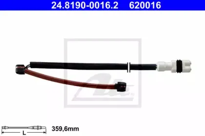 24.8190-0016.2 ATE Сигнализатор, износ тормозных колодок