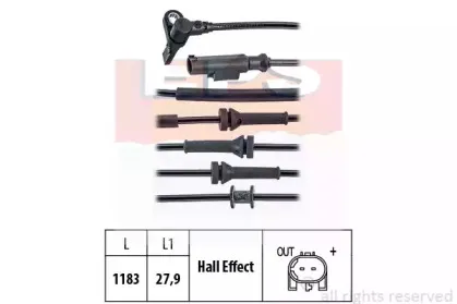 1.960.166 EPS Датчик, частота вращения колеса