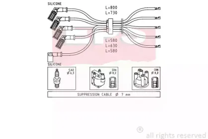1.500.716 EPS Комплект проводов зажигания