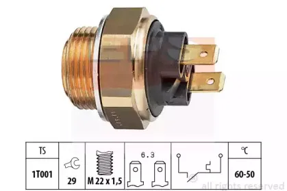 1.850.034 EPS Термовыключатель, вентилятор радиатора