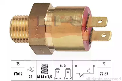 1.850.142 EPS Термовыключатель, вентилятор радиатора