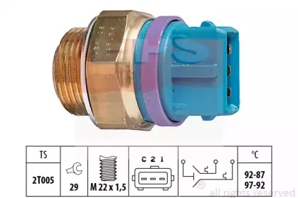 1.850.629 EPS Термовыключатель, вентилятор радиатора