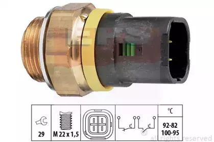 1.850.658 EPS Термовыключатель, вентилятор радиатора