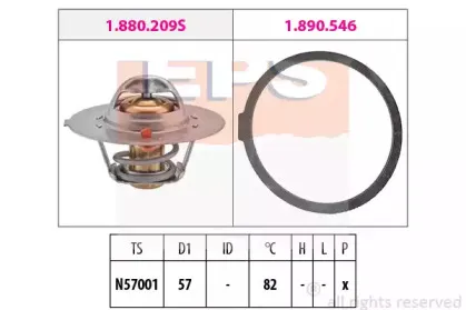 1.880.209 EPS Термостат, охлаждающая жидкость