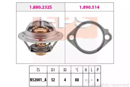 1.880.232 EPS Термостат, охлаждающая жидкость