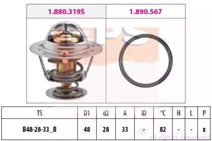 1.880.319 EPS Термостат, охлаждающая жидкость