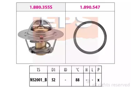 1.880.355 EPS Термостат, охлаждающая жидкость