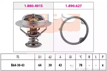 1.880.491 EPS Термостат, охлаждающая жидкость