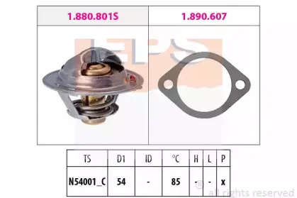1.880.801 EPS Термостат, охлаждающая жидкость