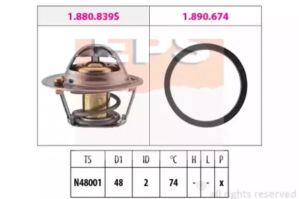 1.880.839 EPS Термостат, охлаждающая жидкость