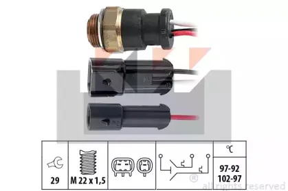 550 609 KW Термовыключатель, вентилятор радиатора