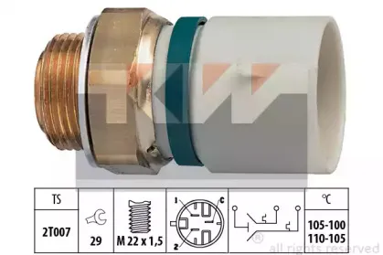 550 673 KW Термовыключатель, вентилятор радиатора