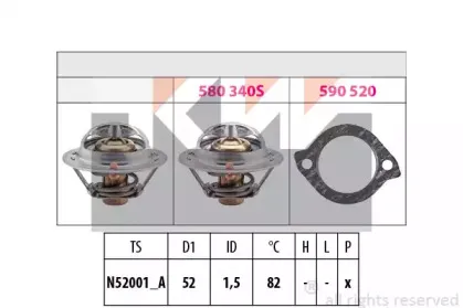 580 228 KW Термостат, охлаждающая жидкость