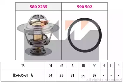 580 278 KW Термостат, охлаждающая жидкость
