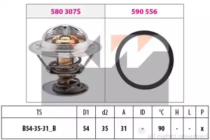 580 307 KW Термостат, охлаждающая жидкость