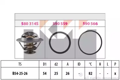 580 314 KW Термостат, охлаждающая жидкость