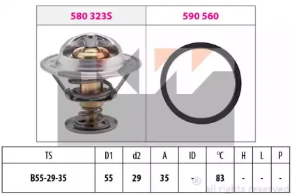 580 323 KW Термостат, охлаждающая жидкость