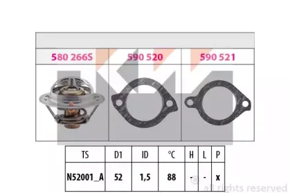 580 384 KW Термостат, охлаждающая жидкость