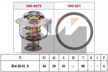 580 408 KW Термостат, охлаждающая жидкость