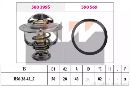 580 444 KW Термостат, охлаждающая жидкость