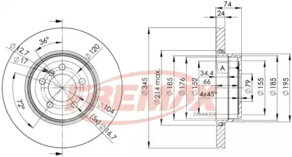 BD-3409 FREMAX Тормозной диск