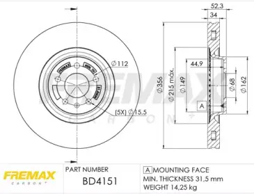 BD-4151 FREMAX Тормозной диск