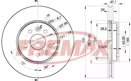 BD-6767 FREMAX Тормозной диск