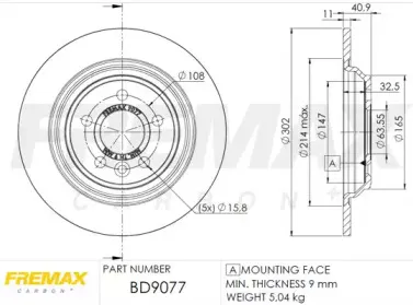 BD-9077 FREMAX Тормозной диск