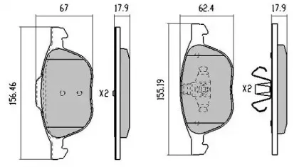 FBP-1362 FREMAX Комплект тормозных колодок, дисковый тормоз