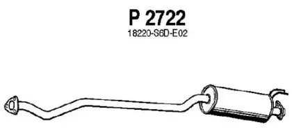 P2722 FENNO Средний глушитель выхлопных газов