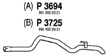 P3725 FENNO Труба выхлопного газа