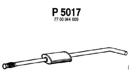 P5017 FENNO Средний глушитель выхлопных газов