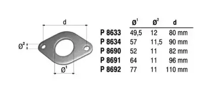P8633 FENNO Фланец, труба выхлопного газа