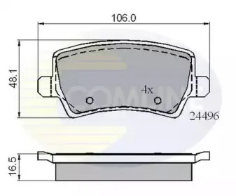 CBP01613 COMLINE Комплект тормозных колодок, дисковый тормоз