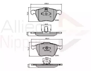 ADB01322 COMLINE Комплект тормозных колодок, дисковый тормоз