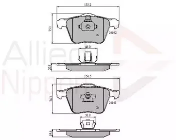 ADB01280 COMLINE Комплект тормозных колодок, дисковый тормоз