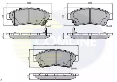 CBP3260 COMLINE Комплект тормозных колодок, дисковый тормоз