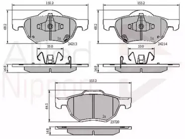 ADB31195 COMLINE Комплект тормозных колодок, дисковый тормоз