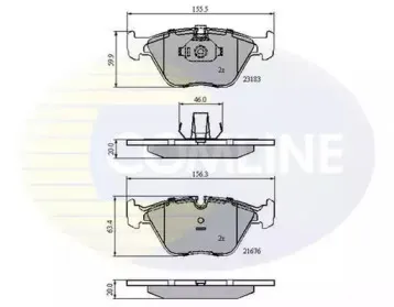 CBP01744 COMLINE Комплект тормозных колодок, дисковый тормоз