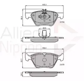 ADB0913 COMLINE Комплект тормозных колодок, дисковый тормоз
