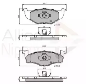 ADB0180 COMLINE Комплект тормозных колодок, дисковый тормоз